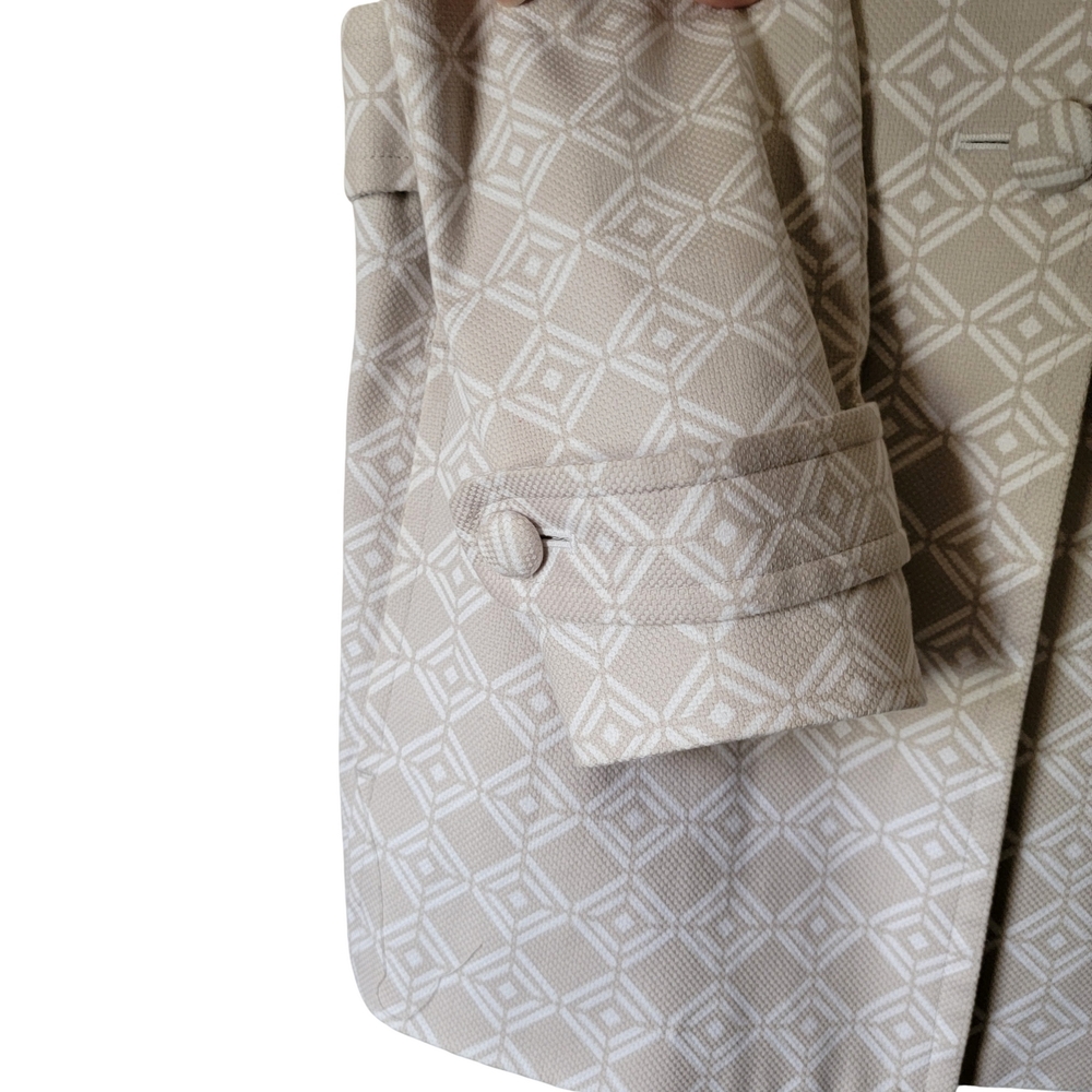 Womens Hip Length Trench Coat Diamond Pattern Banana Republic Size M - Picture 3 of 12